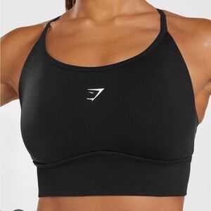 Gymshark Sweat Seamless Longline Sports Bra Top in Black